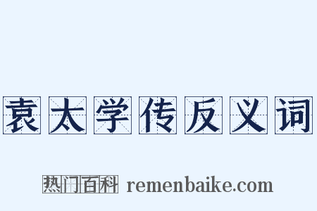 袁太学传反义词是什么意思的图片